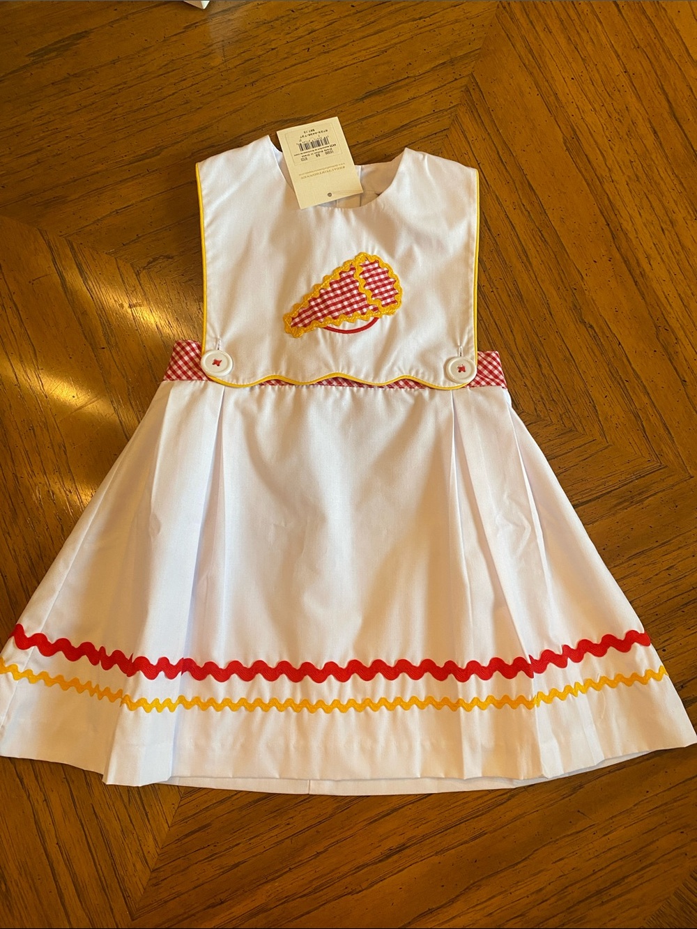 TBBC - White Dress with Red & Yellow Trim - Kansas City x TSwift Dress